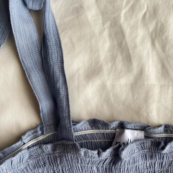 Blue Ruched Tank Top - Picture 2 of 3